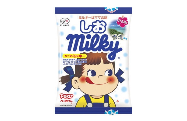 宮古島の雪塩を使ったミルキーには通常タイプも。8/4(火)発売｢しおミルキー｣(210円)