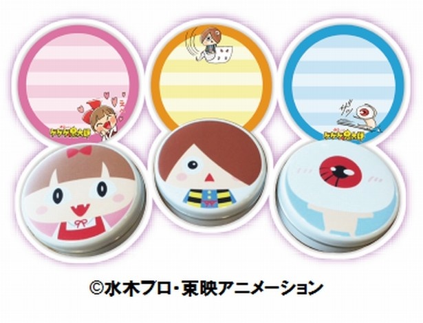 鬼太郎、ネコ娘、目玉おやじがデザインされた「缶入りメモ」(3種・各税抜800円)