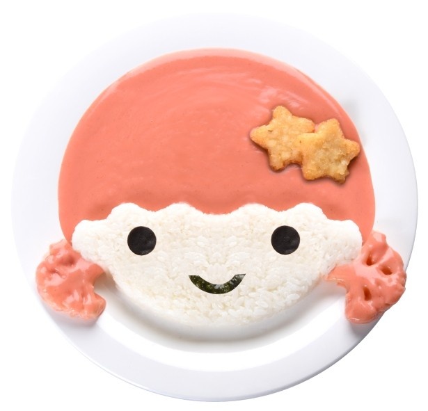 星の髪飾りとブロッコリーでオシャレした「ララのピンクカレー」(1100円)