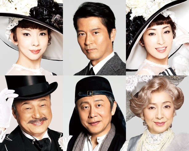 イライザ役には、霧矢大夢（写真左上)と真飛 聖(右上)がWキャストで主演