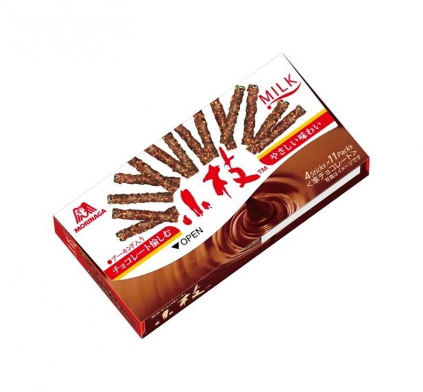 【写真を見る】「小枝＜ミルク＞」 (希望小売価格・税抜180円)は発売45周年を迎えるロングセラー商品