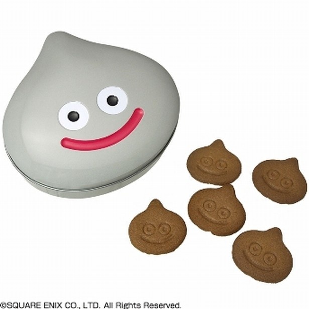 「スライムサブレ メタルスライム缶」(税抜1400円)にはチョコ風味のサブレが