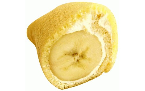 バナナが丸ごと入っているのがよくわかる