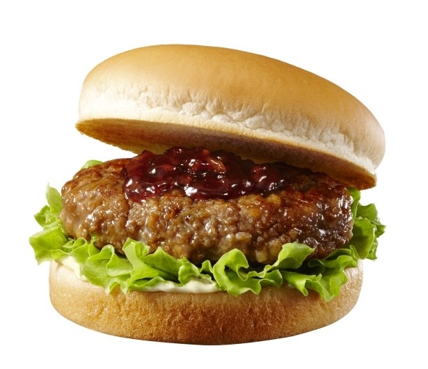 肉の旨味をシンプルに味わいたい！という人は、目玉焼きなしの「肉厚ハンバーガー」(350円)がおすすめ