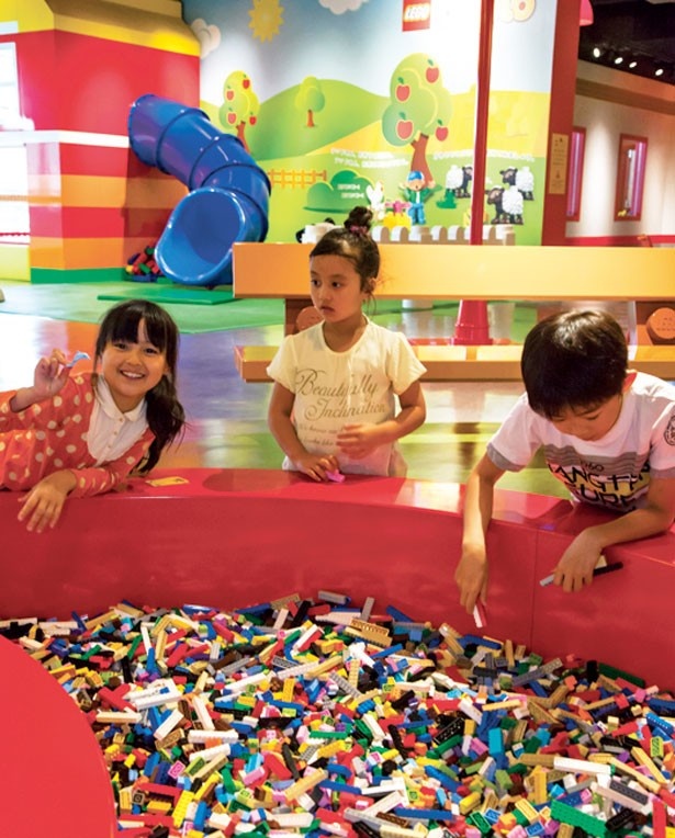 さまざまなレゴ®ブロックで遊べるスペースも