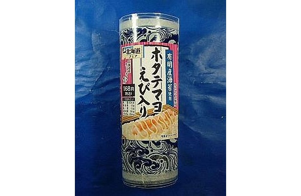 風味豊かなホタテにマヨを絡め、エビをトッピング「手巻寿司 ホタテマヨ（えび入り）」（168円・北海道以外の店舗で販売）