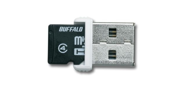 microSDまたはmicroSDHCのカードを差し込んだ状態（ホワイト）
