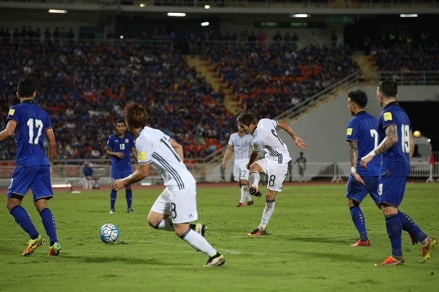 先制ゴールを決めた原口元気選手