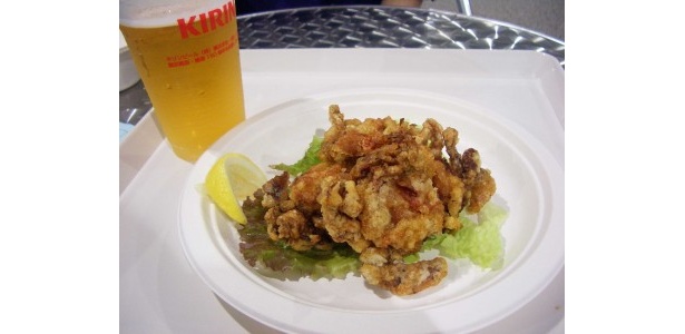 きょうから値下げ！のソフトシェルクラブのから揚げ。これまたビールにぴったり