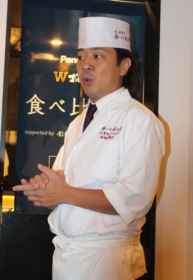 料理長の橋本 晃治氏は、橋本 隆志 代表取締役社長の弟。「海鮮丼にしたりお茶漬けにしたりと、さまざまな方法でごはんをお楽しみください」と話す