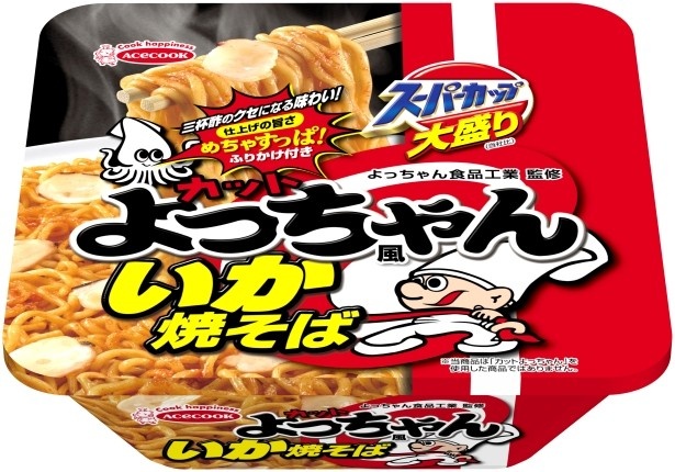 10月17日(月)から全国発売する「スーパーカップ大盛り よっちゃん食品工業監修 よっちゃん風いか焼そば」(税抜220円)