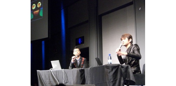 昨年の「劇的3時間SHOW」でトークをする佐藤可士和氏（左）と水口哲也氏（右）のふたり