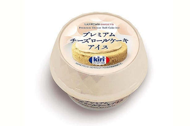 アイスにもスポンジにもkiriのクリームチーズを使用した贅沢な一品/ローソン「ウチカフェ プレミアムチーズロールケーキアイス」(248円)※大好評につき、品薄状態となっております。