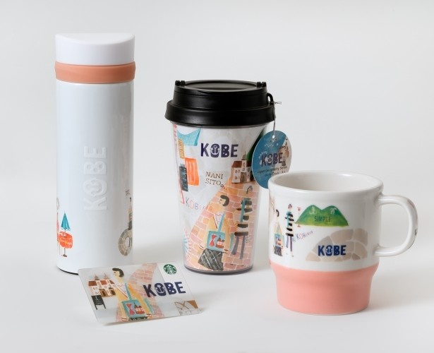 神戸ポートタワーや異国情緒溢れる石畳、山麓電飾などが描かれた「KOBE」シリーズ