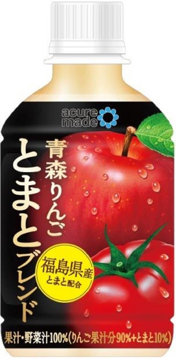 【写真を見る】同じく「acure made(アキュアメイド)」ブランドより10月25日(火)から販売する「青森りんご とまとブレンド」(160円)