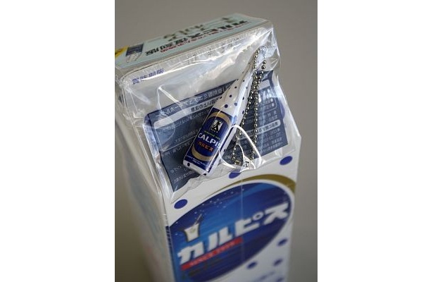 こんなふうに紙パックに1つずつキーホルダーが付いている