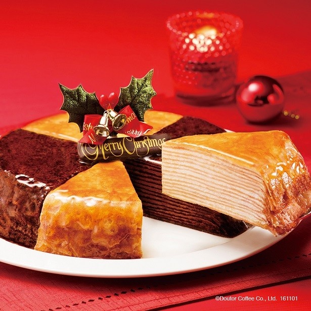 【写真を見る】ドトールコーヒーの季節の人気商品「クリスマスミルクレープ」(3800円)