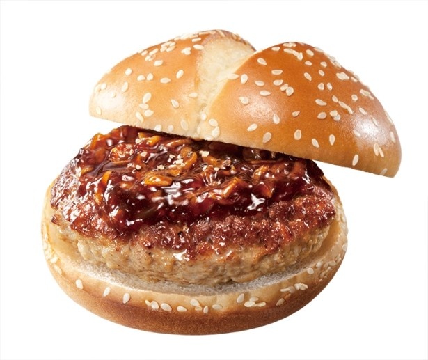 肉だけでなく、バンズやソースにもこだわり抜いた「いきなり！ステーキ監修 ワイルドビーフハンバーガー」(398円)
