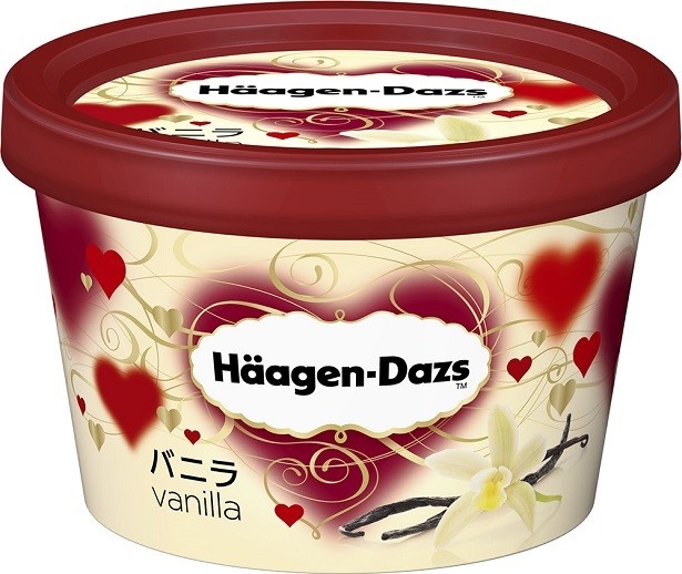 【写真を見る】2017年1月下旬に発売される「ハーゲンダッツ ミニカップ バニラ ハートパッケージ（期間限定）」(294円)