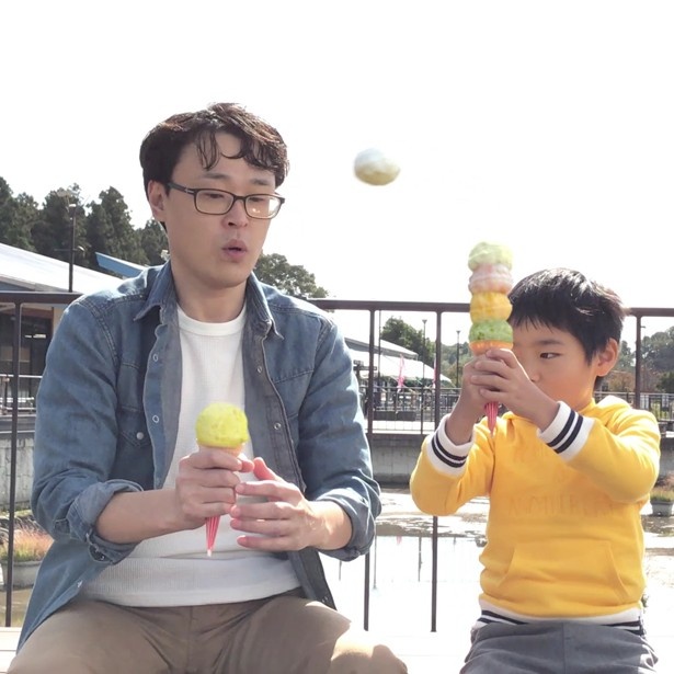 5段重ねのジェラートでキャッチボール