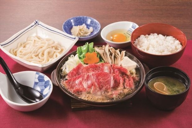自家製割り下で味わう「北海道産牛の贅沢すき焼き膳」(税別1499円)