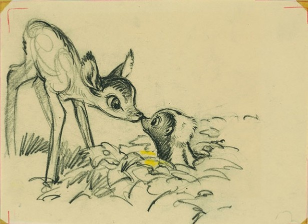 『バンビ』(1942)の製作時には、本物の鹿をスタジオで飼いスケッチをしたという