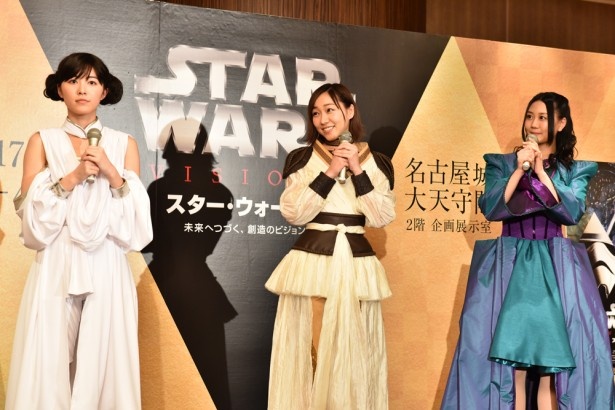 アンバサダーを務める松井珠理奈(左)と、応援ゲストの須田亜香里(中)、古畑奈和(右)