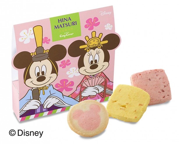 ミッキーのおびなとミニーのめびながデザインされた「＜ミッキー＆ミニー＞ひなボックス」(税抜600円)