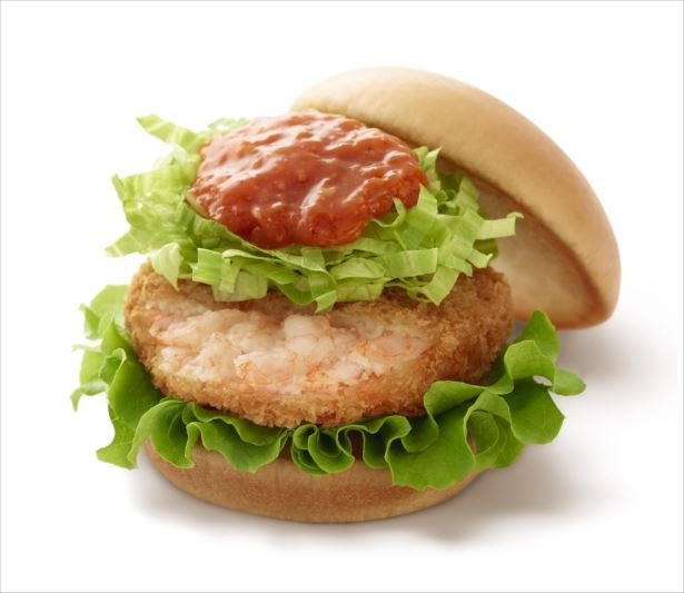 今回発売される新商品「リッチ海老カツバーガー　蟹チリソース」(430円)