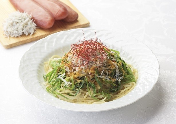 「駿河湾産釜揚げしらすとカラスミの贅沢ペペロンチーニ」(1100円)