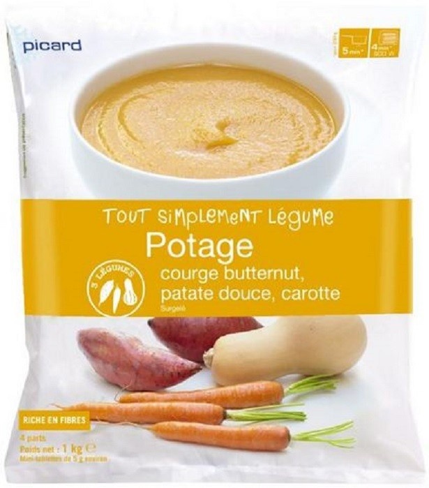 「バターナッツカボチャとサツマイモと人参のポタージュ」(4人用1kg/735円)