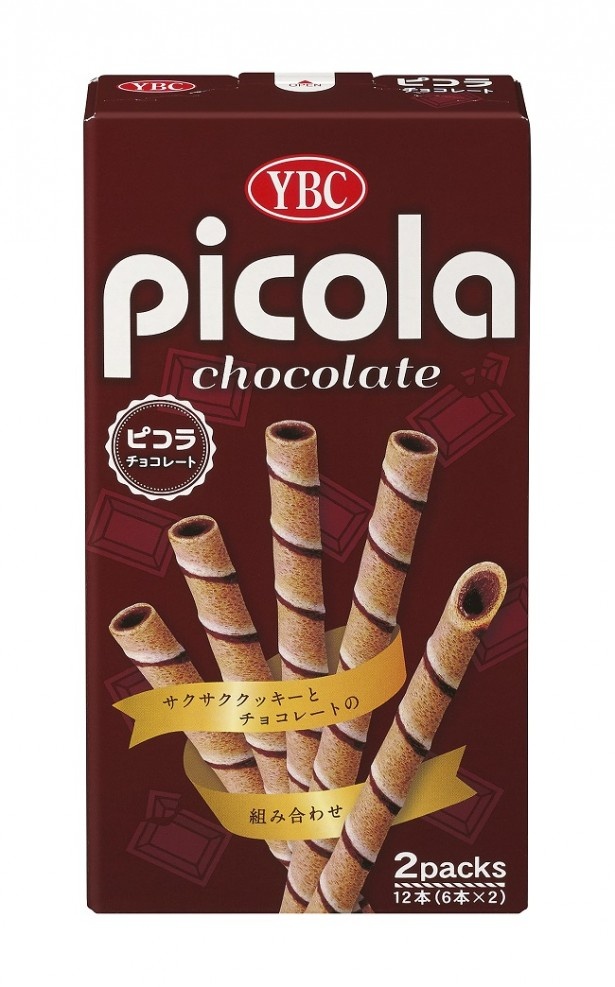 【写真を見る】サクサクとした軽い食感が特徴のピコラの定番商品「ピコラ チョコレート」(参考小売価格・税抜120円)
