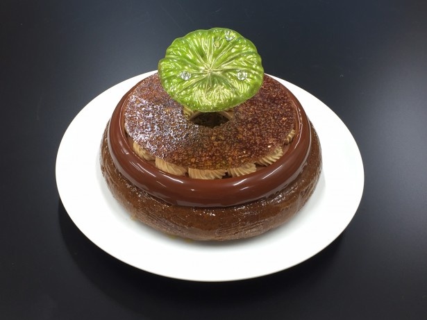 伝統的なサバラン生地を使用したチョコレートケーキ
