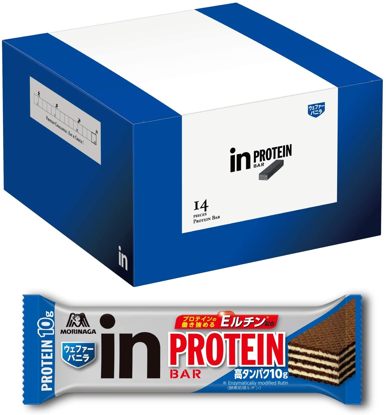 【Amazon.co.jp限定】inバー プロテイン バニラ (14本入×1箱) 
